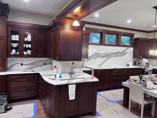 Beautiful kitchen update with Cambria Quartz.