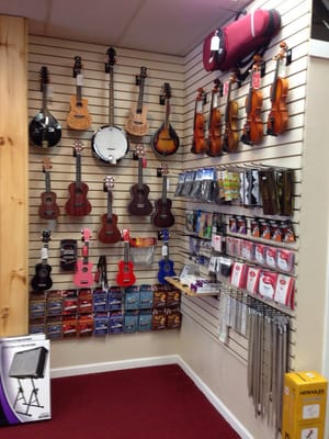 The miscellaneous stringed instrument wall!!!