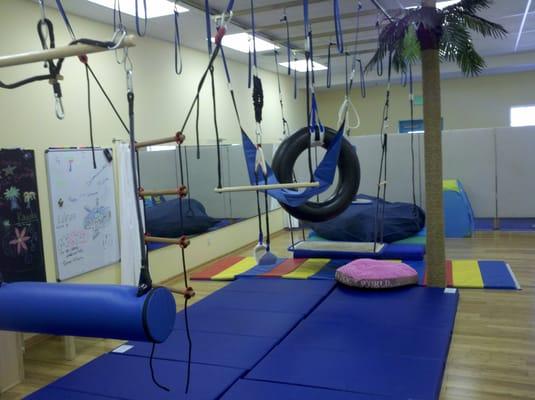 At 'OHANA OT we have an amazing gym full of fun state of the art therapy equipment designed for building strength and balance.