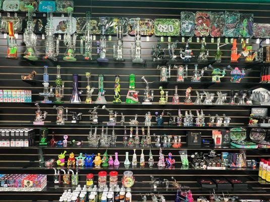 Wide selection of glass for your smoking needs.