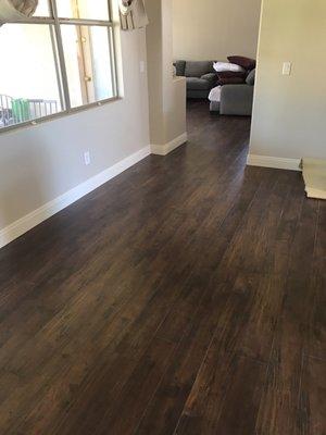 Amazing job on floors and baseboards