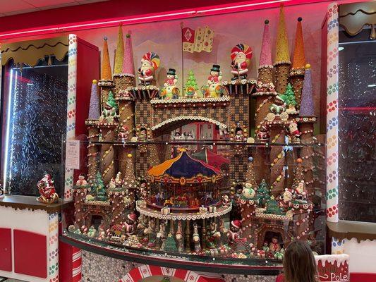 Incredible chocolate castle display.