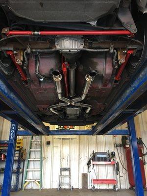 Speed engineering dual x pipe system on a 2000 Camero SS