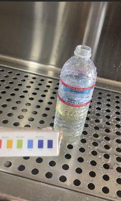 Left to right from the left acid level colors to the right alkaline water