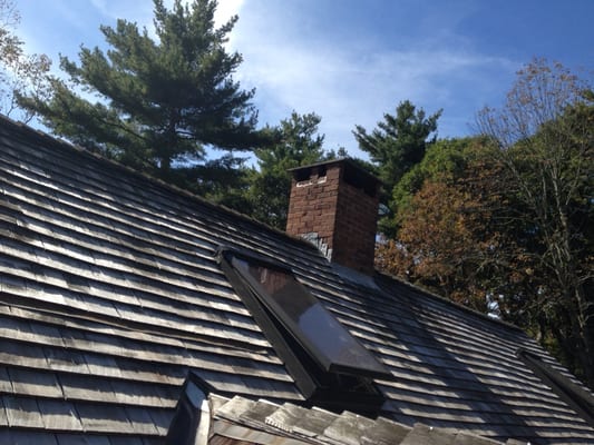 Inspection: someone else thought repairing this chimney with white caulk was the proper way to do it