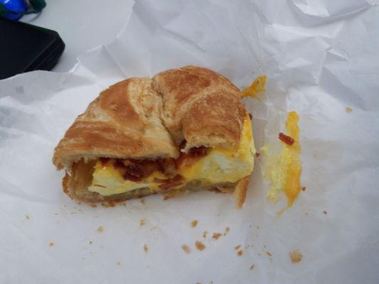 Egg cheese bacon croissant