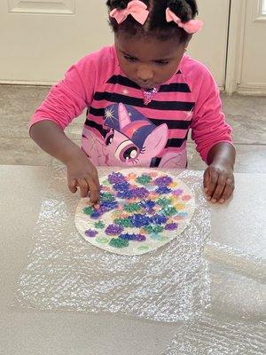 Bubble wrap painting.