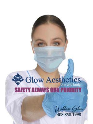 We are doing our part to keep everybody healthy.  We take your health and safety seriously at Glow Aesthetics.