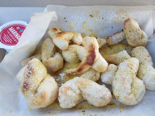 Parmesan bread twist. Under cooked and disgusting