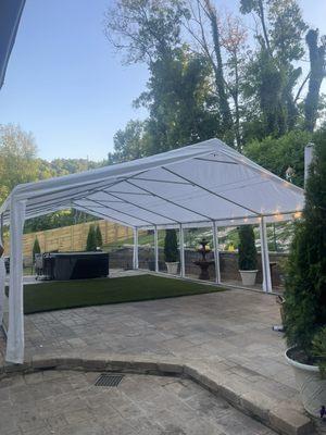 Look at this beautiful tent  ready for the  party, fits comfortable 50 people 20x32 don't miss out, book yours today.