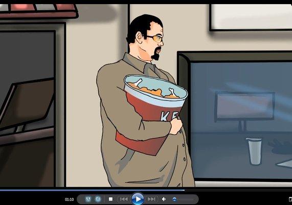 Steven Seagal from our Youtube cartoon, "Operation: Bagh -Daddy".