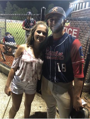 Chandler and Natalie at Rowan Legion Baseball Game! They Won!!