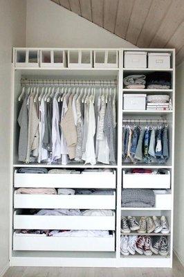 Children's closet organization.