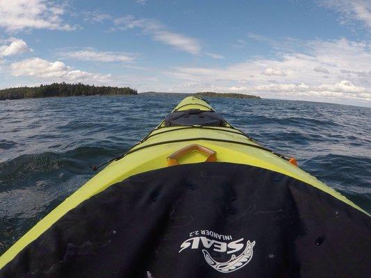 Kayaks are for 2-people, and equipped with a rudder system making navigating a cinch!