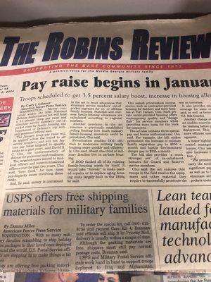 Robins Review, Robins Air Force Base newspaper, since 1973