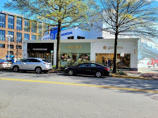 A view of the storefront from across the street.