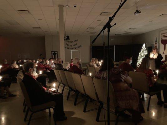 Christmas Eve Service 2021, Candlelight during singing of "Silent Night".