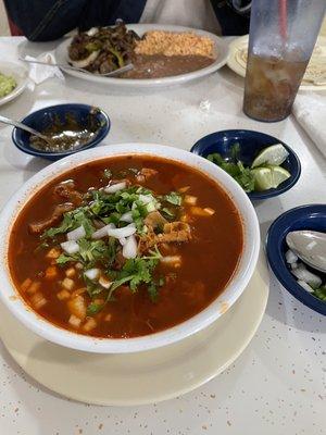 Large Menudo and Fajitas