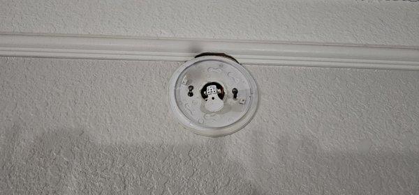 Smoke detector was pulled from the wall