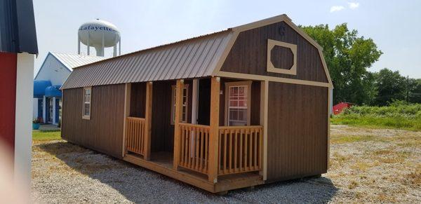 Corner Porch Lofted Barn Cabin