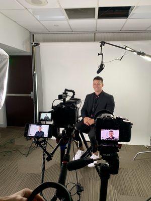 Andrew Walsh getting ready to give a press review about WFG and their growth in 2019