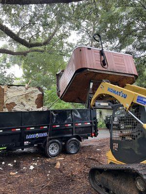 Hot tub removal