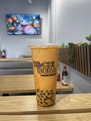 Thai tea with boba