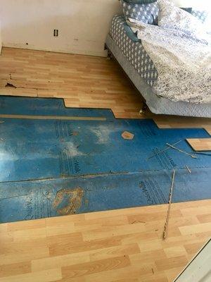 Removing water damaged floor