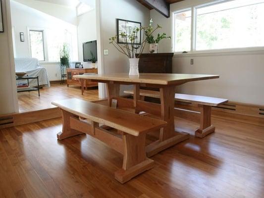 Live Edge Cherry Trestle Table