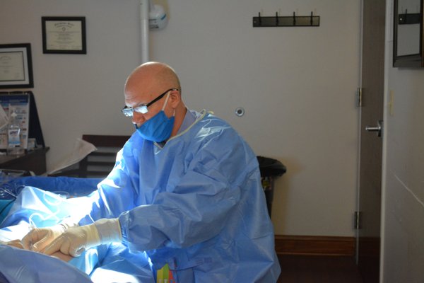 Dr. Schoondyke performing a chemical ablation in a Karing Hearts Cardiology office!