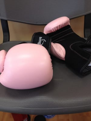 My pink boxing gloves!  I'm such a girl!!