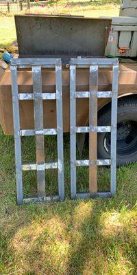 Fabricated ramps for mower trailer