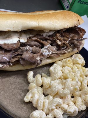 Roast Beef Supreme on a Hero with Mac or Potato Salad $9.50