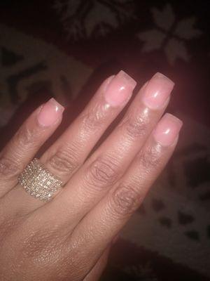 This months nails. My natural nails curved shaped light pink gel polish. $58