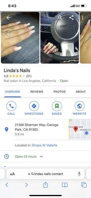 Information about Linda's nails.