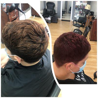 Color and hair cut