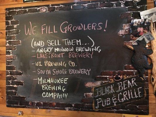 Bring in your own growler, or purchase one from a local brewery