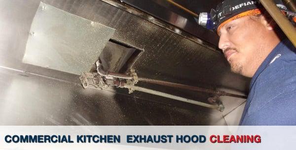 Commercial kitchen exhaust hood cleaning