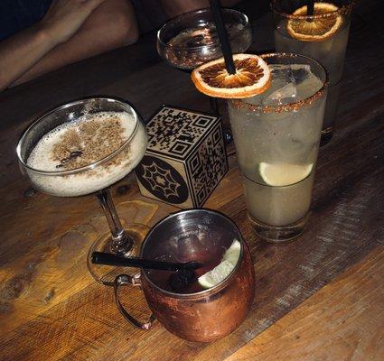 Espresso Martini, Paloma, and Blackberry Spider Mule