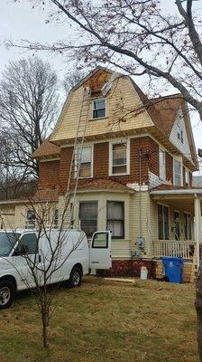 Remove old shingle siding and put up new