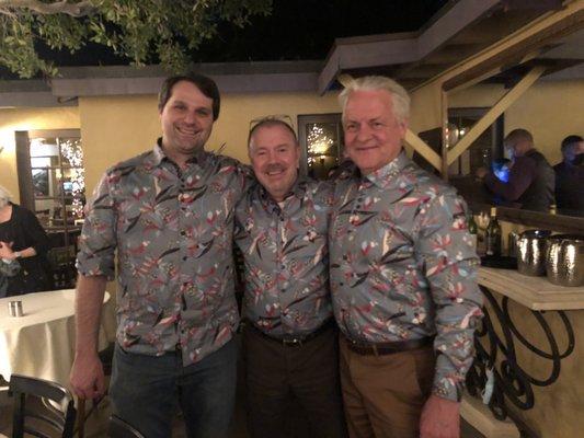 Joseph, Hal and Jerry with shirts from Mares menswear