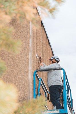 Surveillance camera installation for one of our clients. This camera was installed outside about 15ft high!