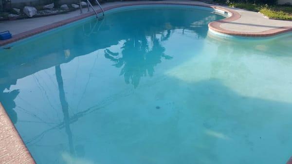 Pool back to life. Plaster is permanently damged...now she shimmers!!