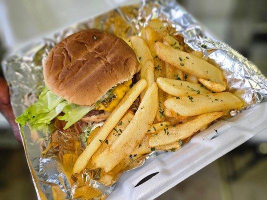 Bacon Cheeseburger W/Steak Fries