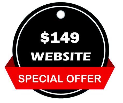 Contact us today to get your website created for $149. But hurry! This is for a limited time.