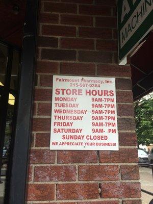 Their hours. Call ahead too!