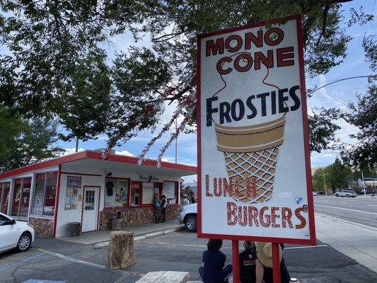 Mono Cone in Lee Vining super favorite place for  locals and visitors from all over.