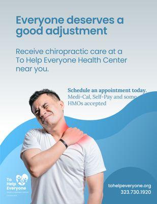 To Help Everyone now provides chiropractic care in Lennox. Schedule your appointment today.