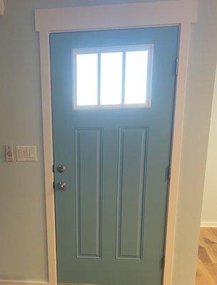 Front door and trim painted by LOL.