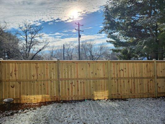 My MC Fence's first snow.